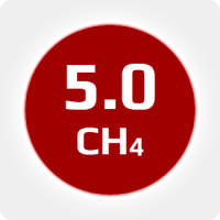 Метан (CH4) 5.0 (99,999 %) в баллоне 5л. 100бар, соединением W21,6x1/14'' LH (DIN 1)