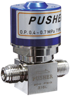 Pneumatic diaphragm valve PUSHER DV520H-NC -MV4-BA-LS 1/4"MVCR,SS316L,3000psig,N.C,BA class, with limit switch